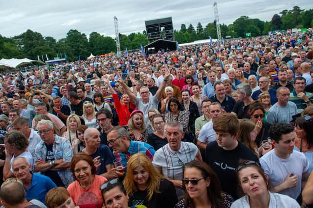 Audience members inside Bedford Park on Saturday (Photo by David Jackson)