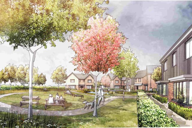 An artist's impression of the development at Biddenham