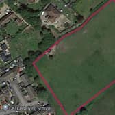Approximate location for proposed self-build development in Cotton End. Screenshot Google My Maps Map Data (C)2023 Imagery (C)2023 CNES/Airbus, Getmapping plc, Infoterra ltd & Bluesky, Maxar Technologies, The GeoInformation Group