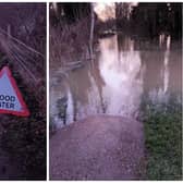Flooding at the path through Priory Country Park to Cardington Mill and Priory Business Park. Picture: Bedford Borough Council