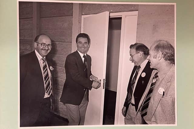 Football legend Brian Clough opening Carlton Squash Club
