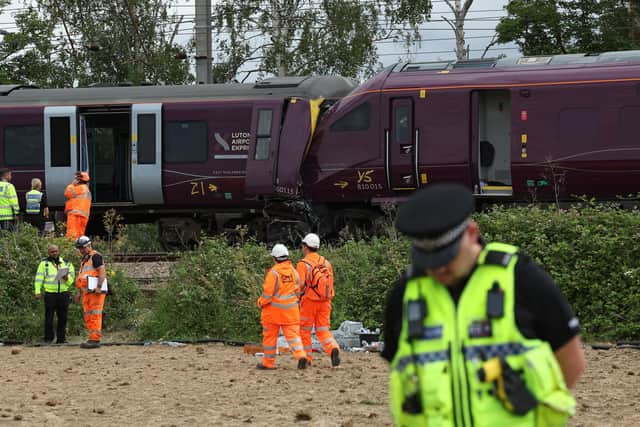 File photo dated 20/06/26 of the scene just south of the Elstow interchange between the A421 and the A6 in Bedford South after two East Midlands Railway (EMR) trains were involved in a collision (Picture: Chris Radburn/PA Wire)