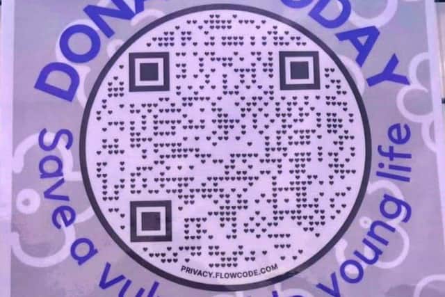 People can donate using the QR code