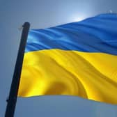The Ukranian flag. Stock image.