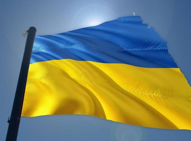 The Ukranian flag. Stock image.
