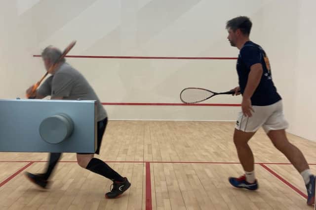 Carlton Squash Club members in action on the revamped courts