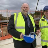 Mayor Tom Wootton at the site visit in Kempston