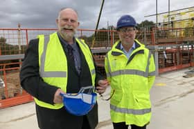Mayor Tom Wootton at the site visit in Kempston
