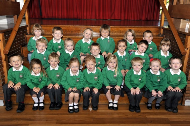 New reception class pupils at St. Paul's RC First School in Alnwick.