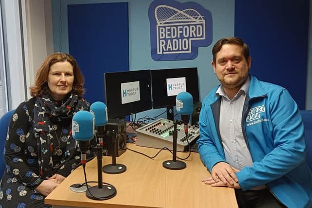 Helen Hutchinson Comms Manager at The Harpur Trust &amp; Martin Steers Bedford Radio Station Manager