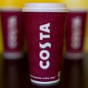 A collection of large sized Costa Coffee take away cups (Photo by Ben Pruchnie/Getty Images)
