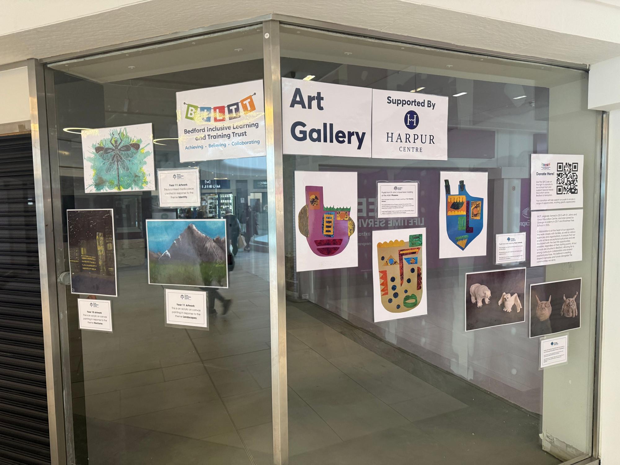 BILTT pupils' artwork showcased at Harpur Centre