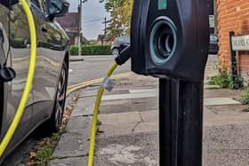 An electric charging point in Bedford