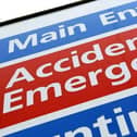 Accident and emergency department sign. Picture: Chris Radburn via PA Images / Alamy Stock Photo