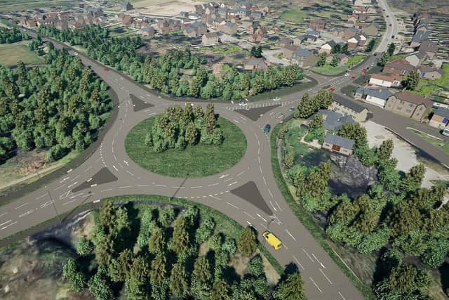 An impression of the proposed new look roundabout at Clophill