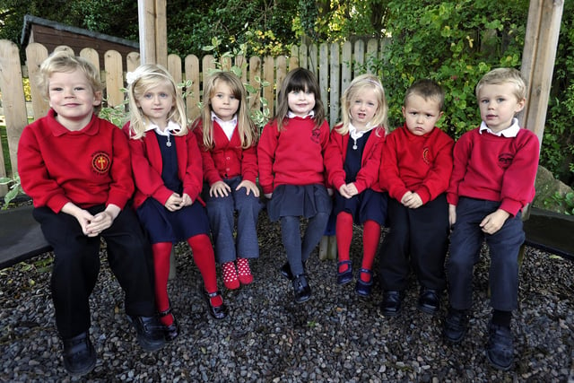 The new intake of pupils at Whittingham First School.