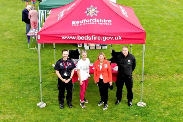 Susan Lousada, HM Lord Lieutenant of Bedfordshire, Sarah Russell Tibbs CEO and Beds Fire and Rescue