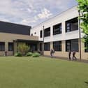 An artist's impression of the new teaching block to be built at Holywell School