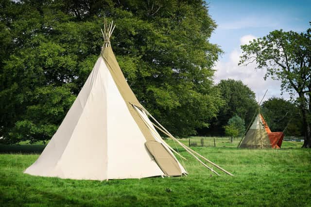 Guests can choose to stay in beautiful traditional furnished Tipis, handmade in Glastonbury