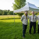 Sharnbrook Scouts put a £250 donation from Bellway towards a new mess tent which will give them shelter from the elements. Pictured from left are Assistant Scout Leader James Rogers, Scout Leader Eric Spooner and Assistant Scout Leader Alistair Forrest.