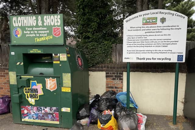The mini-recycling site on Old Ford End Road, Queen’s Park