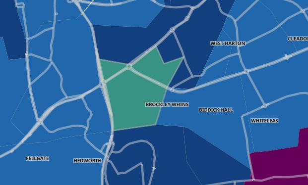 In the seven days up to February 27, Brockley Whins recorded a case rate of 92.9 per 100,000 people. A total of five cases were recorded - a drop of 64.3% from the previous week.