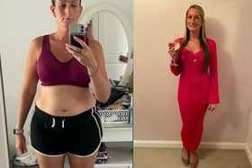 Hayley Elmore before and after joining Slimming World