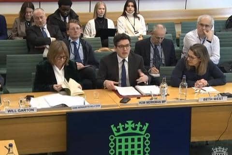 Beth West (right) appearing Transport Committee Wednesday 6 March 2024. Screenshot parliamentlive.tv