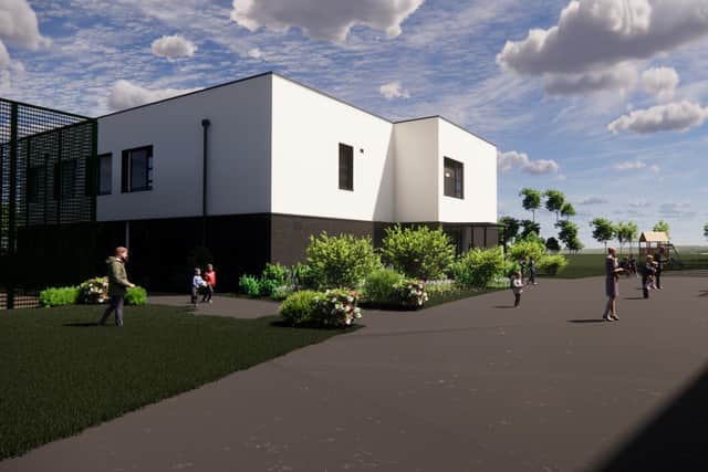 An artist's impression of the new two-storey teaching block to be built at Cranfield Church of England Academy (St Paul's site).