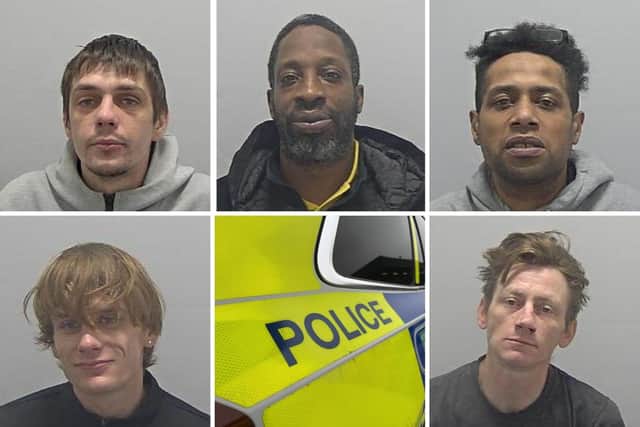 Get in touch if you recognise these men from left (top), Nick Stramaglia – Ref: 40/55644/26, David Riley – Ref: 40/57018/26, Anthony Burgess – Ref: 40/54497/26 and bottom, Lewis Crowcher – Ref: 40/60283/26 and Jack McVicar -Ref: 40/68380/26