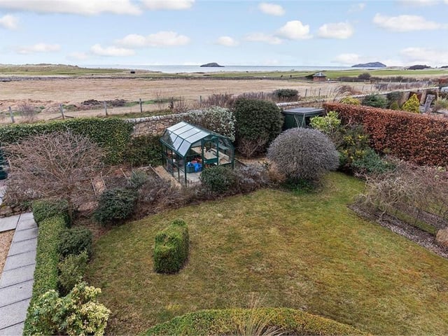 View over garden from roof terrace.