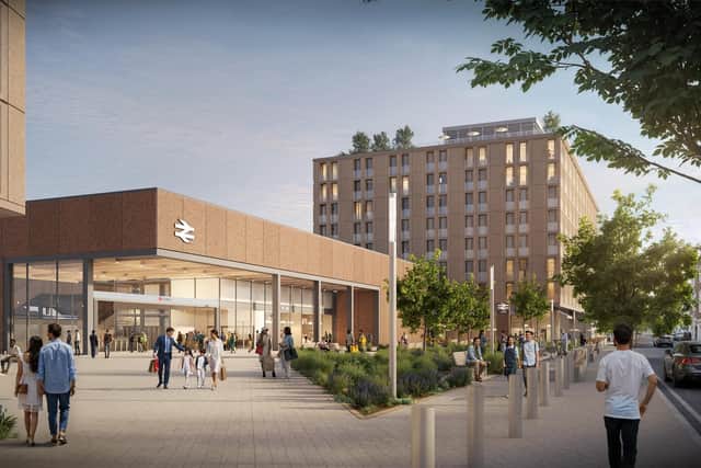 A CGI of the Bedford Midland east entrance