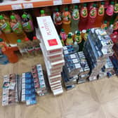 Some of the 23,000 illegal cigarettes seized