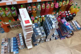 Some of the 23,000 illegal cigarettes seized