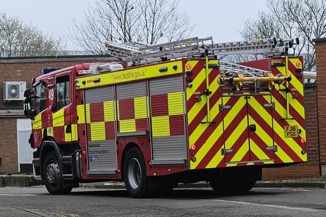 Fire crews treated three people for smoke inhalation following a kitchen fire in Adamson Walk, Kempston