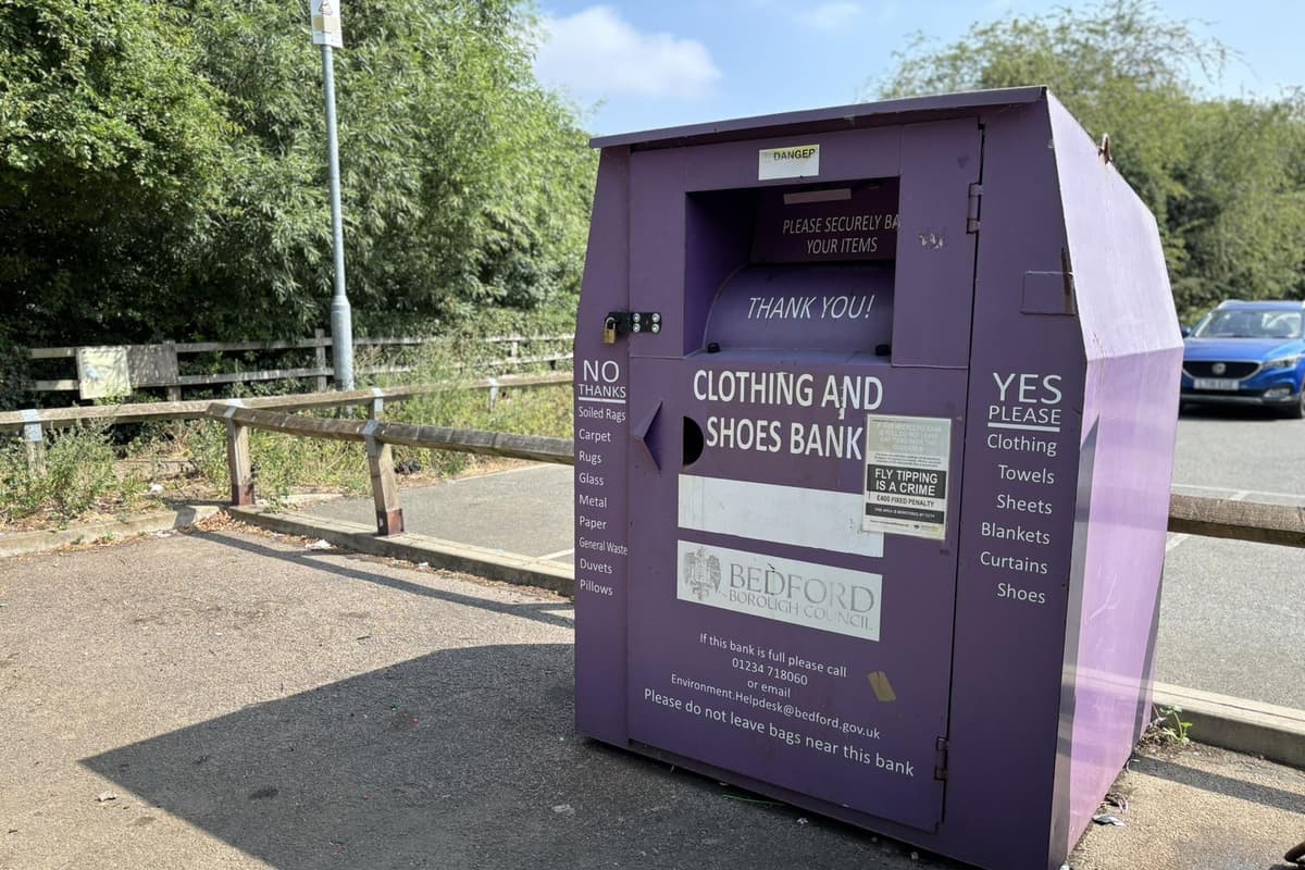 5 textile recycling bins removed from Bedford