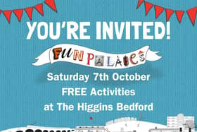 The poster celebrating The Higgins Bedford Fun Palace event on Saturday, October 7
Pic: Bedford Borough Council