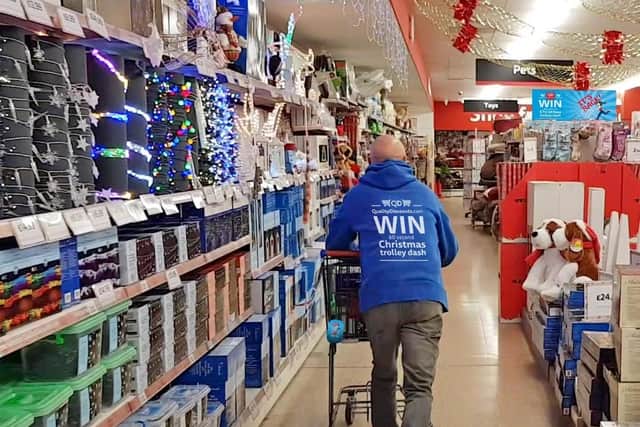 Customers could win a dash through the Christmas department