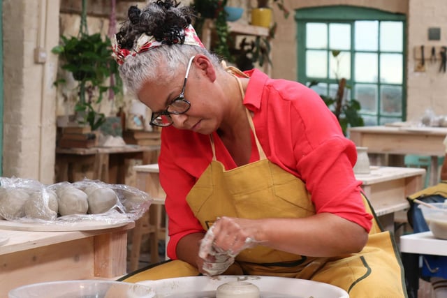 Christine Cherry at work during The Great Pottery Throwdown 2022