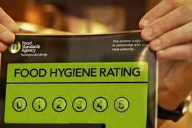 A Food Standards Agency rating sticker