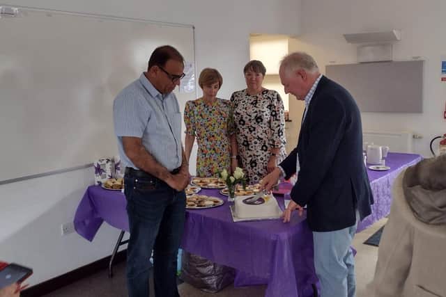 Mohammed Yasin MP and Ian McEwen, Chair of BCU, cut the cake!