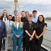 Lockheed Martin UK Chief Executive Paul Livingston (left) with the 2023 apprentices cohort
