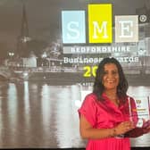 Moona Karim, owner of Home Instead Bedford, with the award