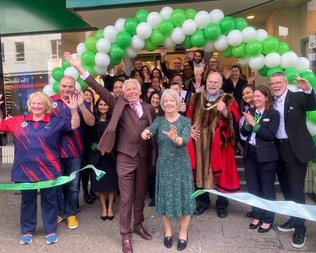 Specsavers was reopened yesterday (Monday) by Dame Mary Perkins and Jeff Banks
