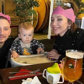 Adam Dilley and partner Tasha White with their son Alfie (Picture courtesy of Brain Tumour Research)