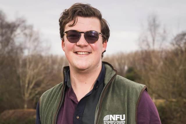 Former NFU Student and Young Farmer Ambassador Mike Wilkins, who now works as a farm manager. 
