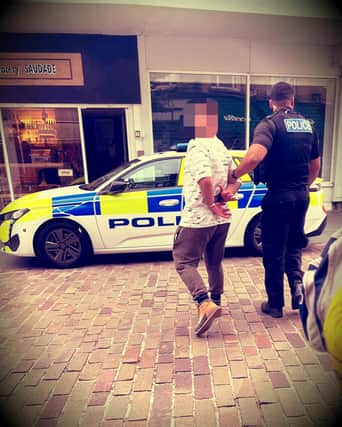 Police make the arrest in Bedford town centre (Bedford Community Policing Team)