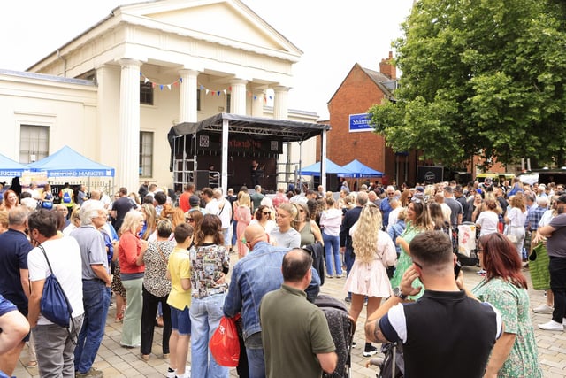 Crowds flocked to the town centre on Sunday
