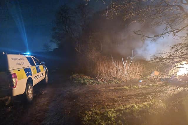 The fire at Steppingley (Picture courtesy of Beds Police Wildlife & Rural)
