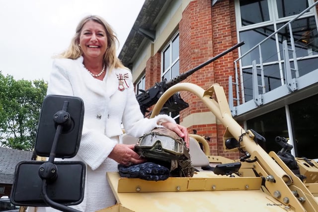 HM Lord-Lieutenant of Bedfordshire  Susan Lousada pictured on the Jackal